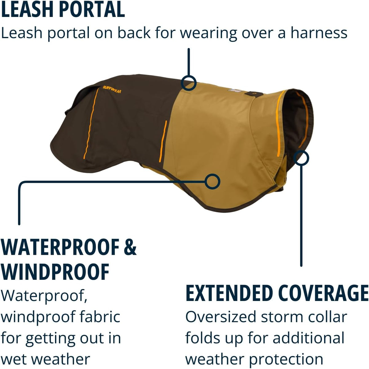 Ruffwear, Sun Shower Dog Raincoat - Earth Brown / X-Large - image 3