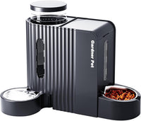 Gravity Automatic Cat Feeder, Water & Food Dispenser Set - Extra Large（1.6 Gallons x 2） / Black Grey