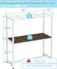 Mondazie 20-30 Gallon Fish Tank Stand, 30" L x 12" W x 32.2" H - 30 Gal White - image 2