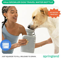 Springland 22oz Classic Portable Dog Water Bottle with Built-in Bowl - Gray / 44oz Growler - image 2