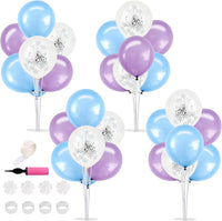 TONIFUL 4 Set Black Gold Balloon Stand Balloon Centerpieces for Table – Fun for Kids & Family - Macaron Blue Purple / 4 Set Balloon Stand