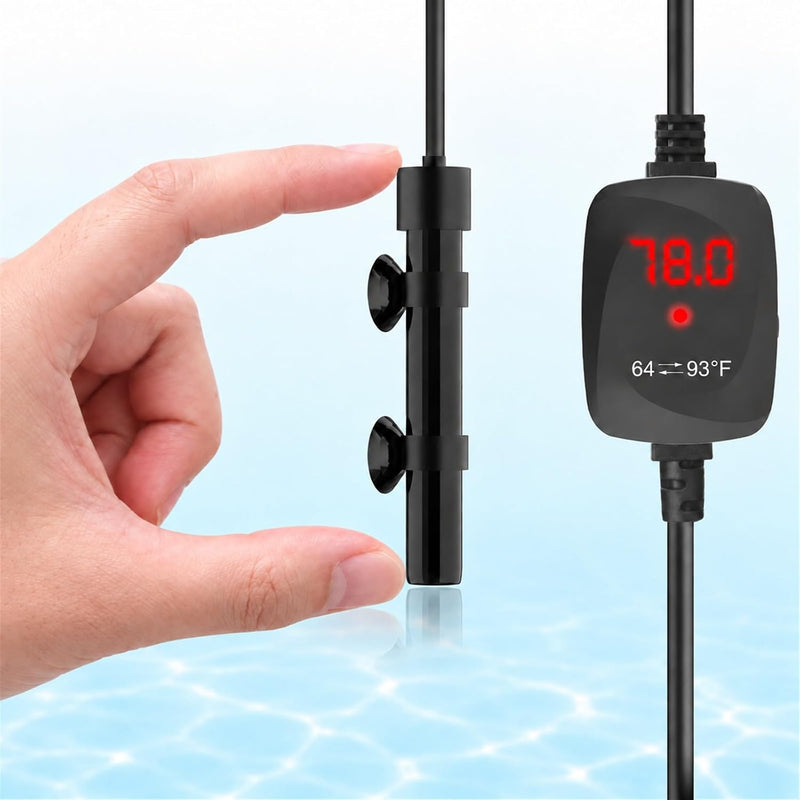 Thumb-Sized 15W Super Mini Aquarium Heater with Digital Display - For Aquariums ≤ 5 Gal