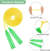 Elcoho kids jump rope set, 36 colorful adjustable skipping ropes with plastic handles - view 4