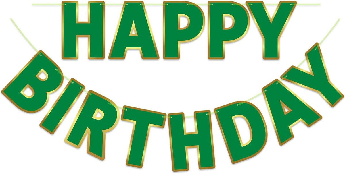 Pre-Strung Happy Birthday Banner - Green