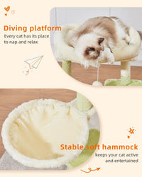 Taoqimiao Cat Tree, Suitable for Kittens - Green and Beige / 38.5 Inches - image 4