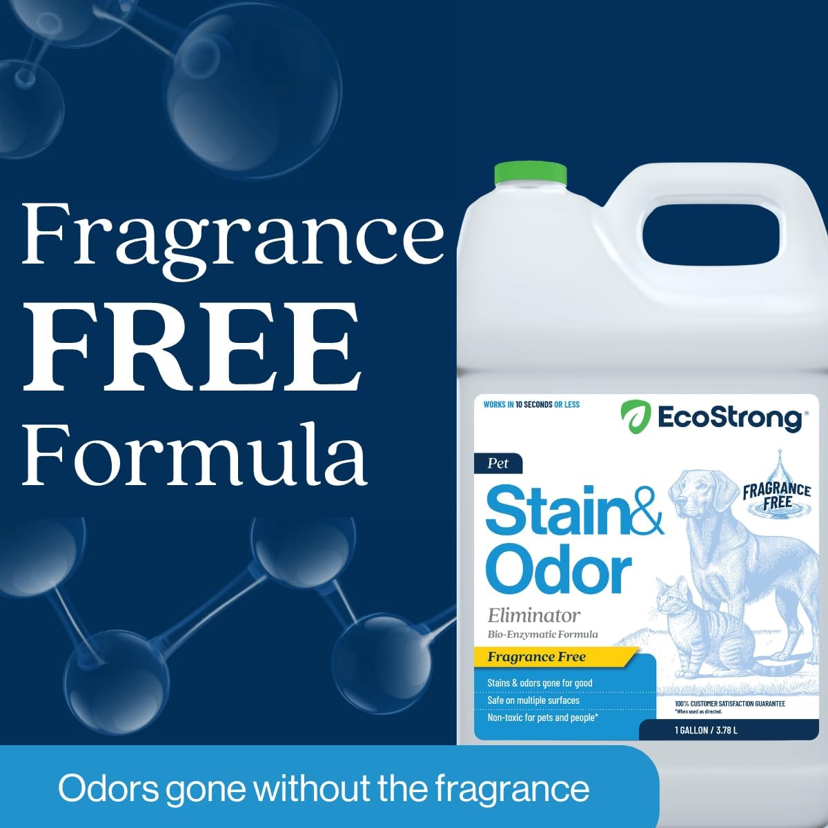 Eco Strong Pet Stain and Odor Remover - Fragrance Free / 128 Fl Oz (Pack of 1) - image 2