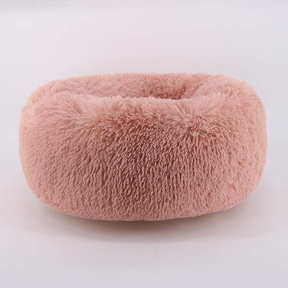 Cat Bed for Indoor Cats, Mini Plush Self Warming Kitten Bed - Small 20'' / Pink
