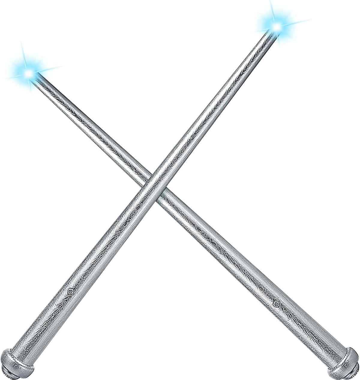 Gejoy 2 Pcs Magic Wand for Kid Light up with Sound - Silver