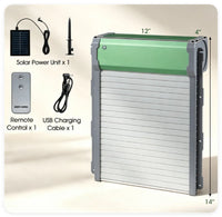 Solar Powered Automatic Chicken Coop Door with 4 Modes Light Sensor Timer Remote Control, Anti-Pinch Weatherproof Alumin