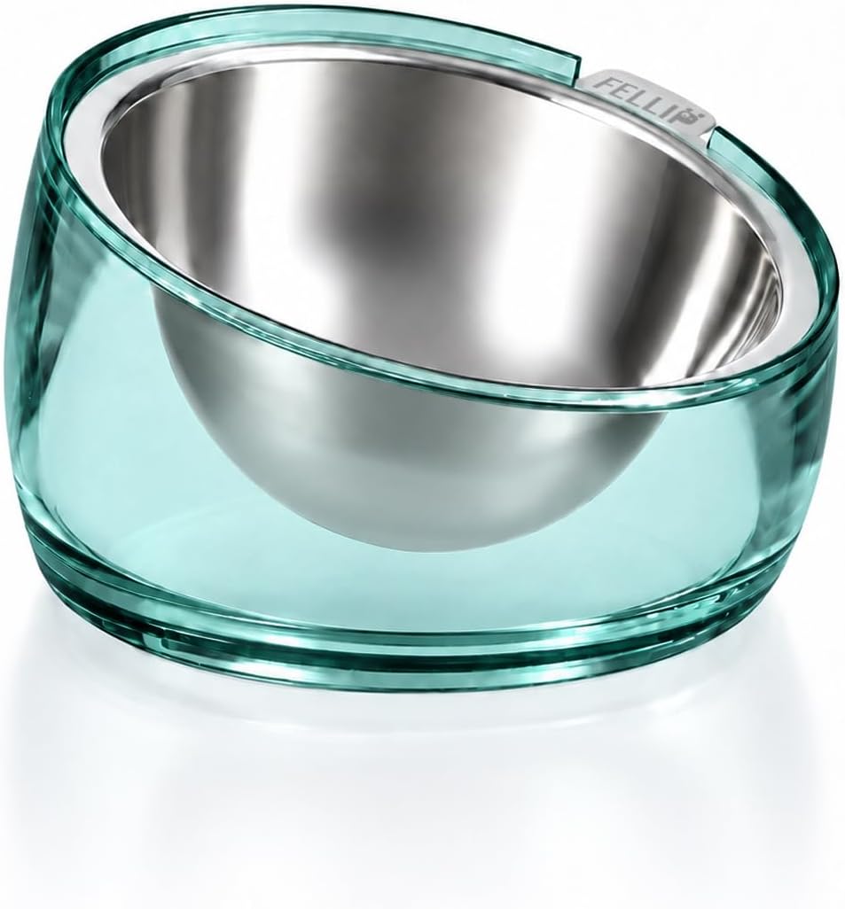 Felli Pet Oblik Acrylic Raised Dog Food Water Bowl Stainless Steel - Classic / Mini Pet