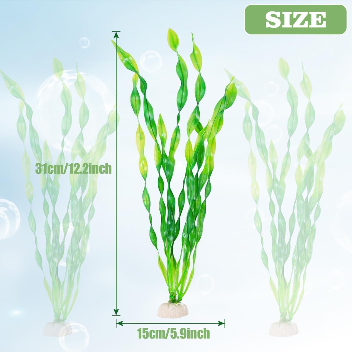Ameliade 12 PCS Aquarium Artificial Soft Plastic Seaweed Plants Decor – Essentials for Fish - image 2
