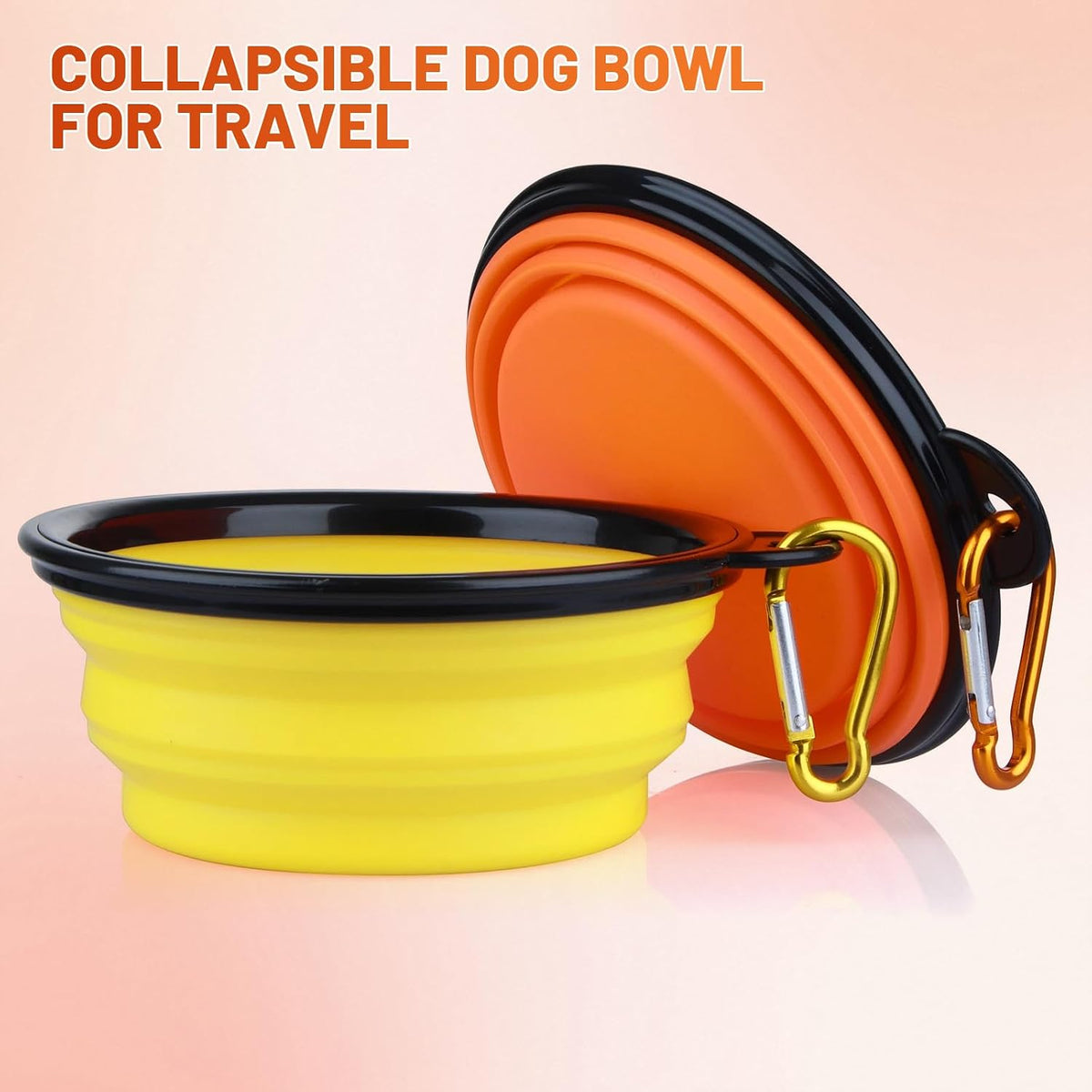 Dog Bowl Pet Collapsible Bowls - Small / Orange+Yellow - image 2