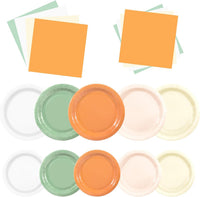 yunhuatdm 180 piece cute ghost Halloween plates and napkins set, black and white - view 3
