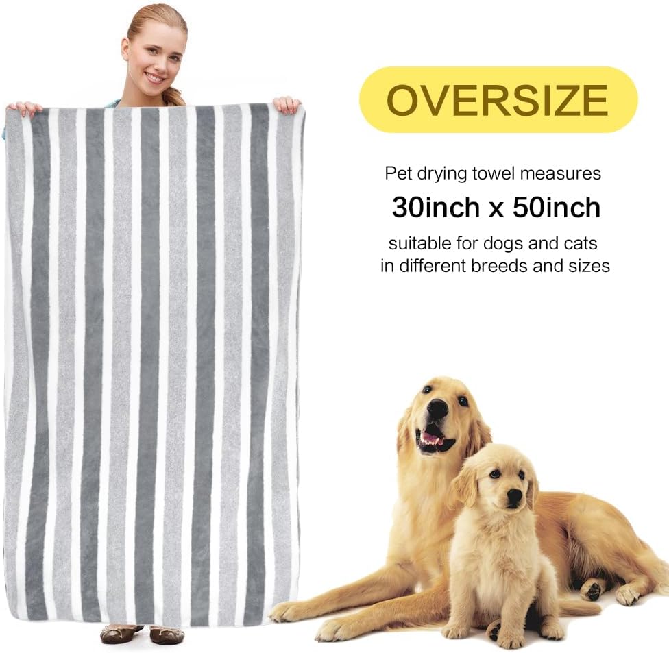 KinHwa Dog Towels for Drying Dogs - 30inchx50inch / Light-gray - image 2