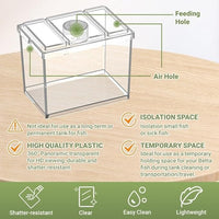 Mini Betta Fish Tank Kit with LED Light Base, Small Fish Bowl for Temporary Space, 0.2 Gallon Stackable Cube Tank with Betta Leaf for Small Fish, Insect, Shrimp, Crab, Spider (Kit-1)