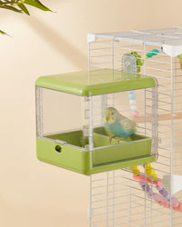 septillar Bird Feeder and Bath for Cage - Green