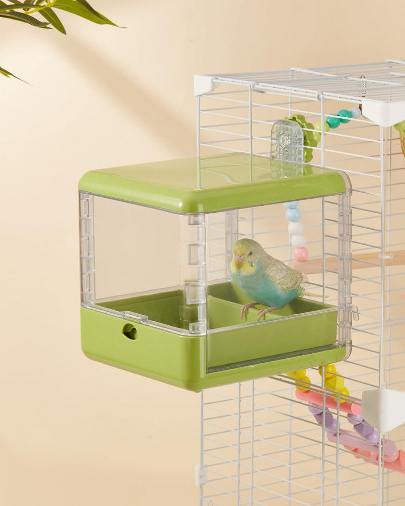 septillar Bird Feeder and Bath for Cage - Green