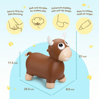 ZOOJOY Inflatable Horse Hopping Toy - Brown Bull - image 3