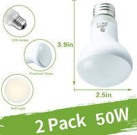Reptile Heat Lamp Bulbs, Simulate Natural Sunlight Heat Light Bulb, 2 Pack 100W Amphibian Terrarium - Basking Bulb / 2*50 - image 2
