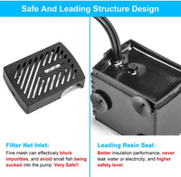 DaToo 50GPH 3W Small Submersible Water Pump Mini Fountain Pump Ultra - 5W 95GPH (With 3.3ft Free Tubing) - image 4