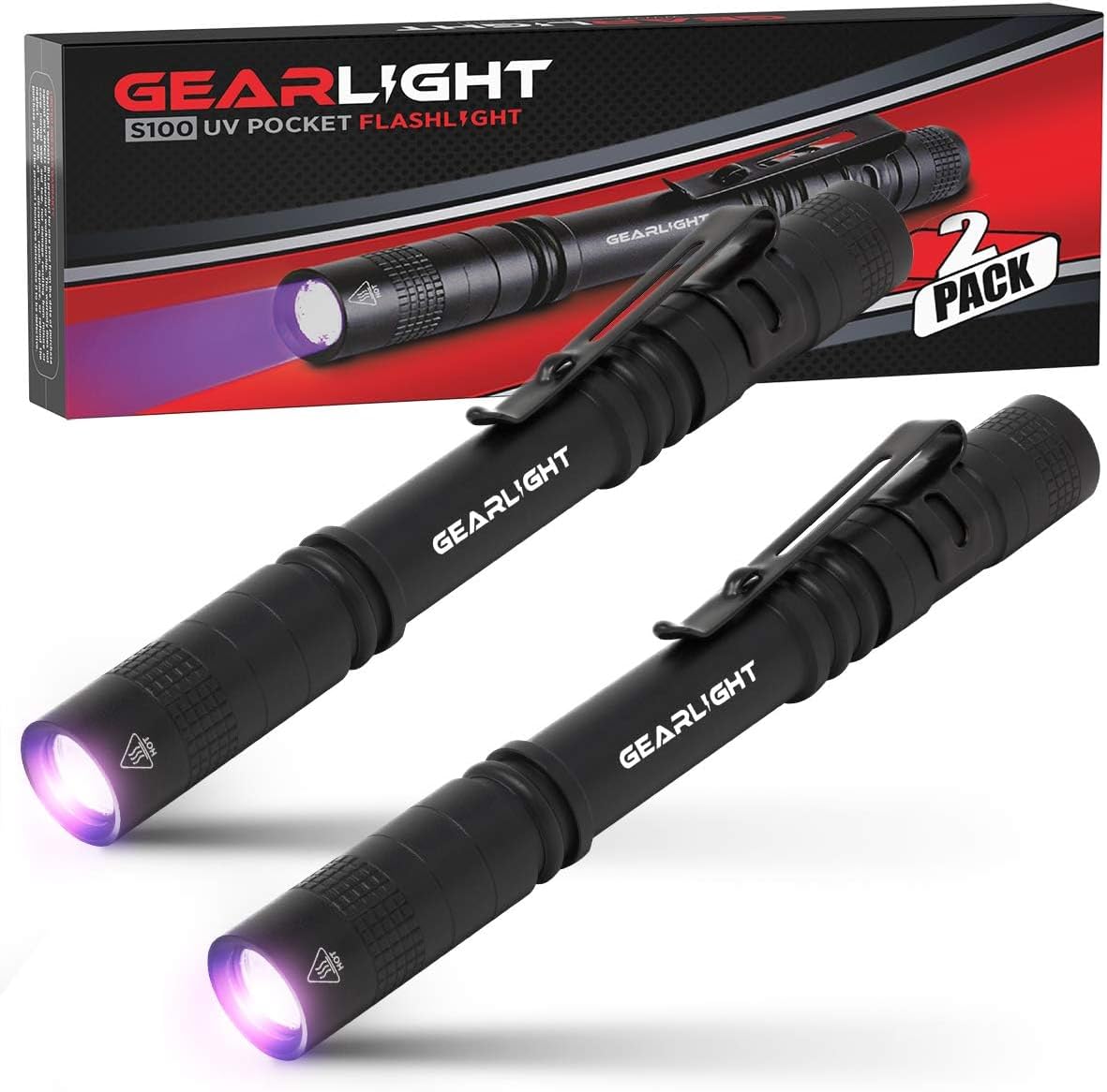 GearLight UV Flashlight Black Light from 68 LED Blacklight Flashlight - Black / Compact