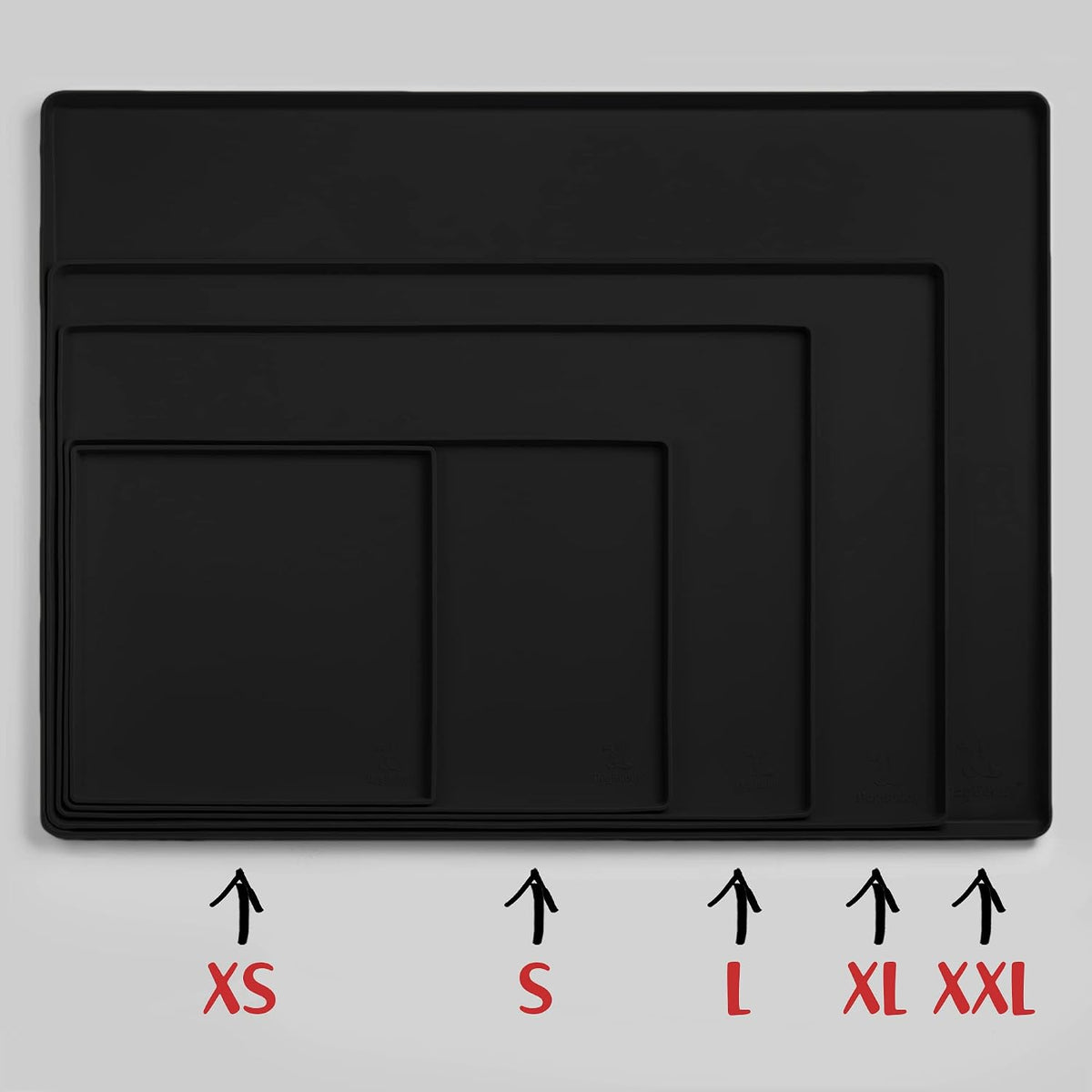 DogBuddy Dog Food Mat, Waterproof Silicone Pet Bowl Mats with Raised Edge – Essentials for Dogs - 28"L x 18"W / Black - image 3