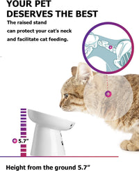 Y YHY Slow Feeder Cat Bowl, Ceramic Cat Slow Feeder Bowl - White - image 4