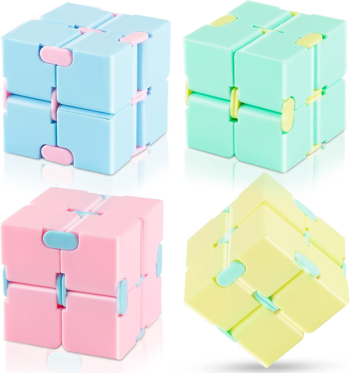 4 Packs Infinity Cube Toy Game for Kids and Adults - 4 Pack