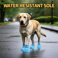 JZXOIVA Dog Shoes for Hot Pavement, Dog Booties for Small Dogs, Breathable Dog Boots & Paw Protectors, Adjustable Non-Slip Dog Rain Booties, Waterproof Pets Sandals for Beach Blue Size 1