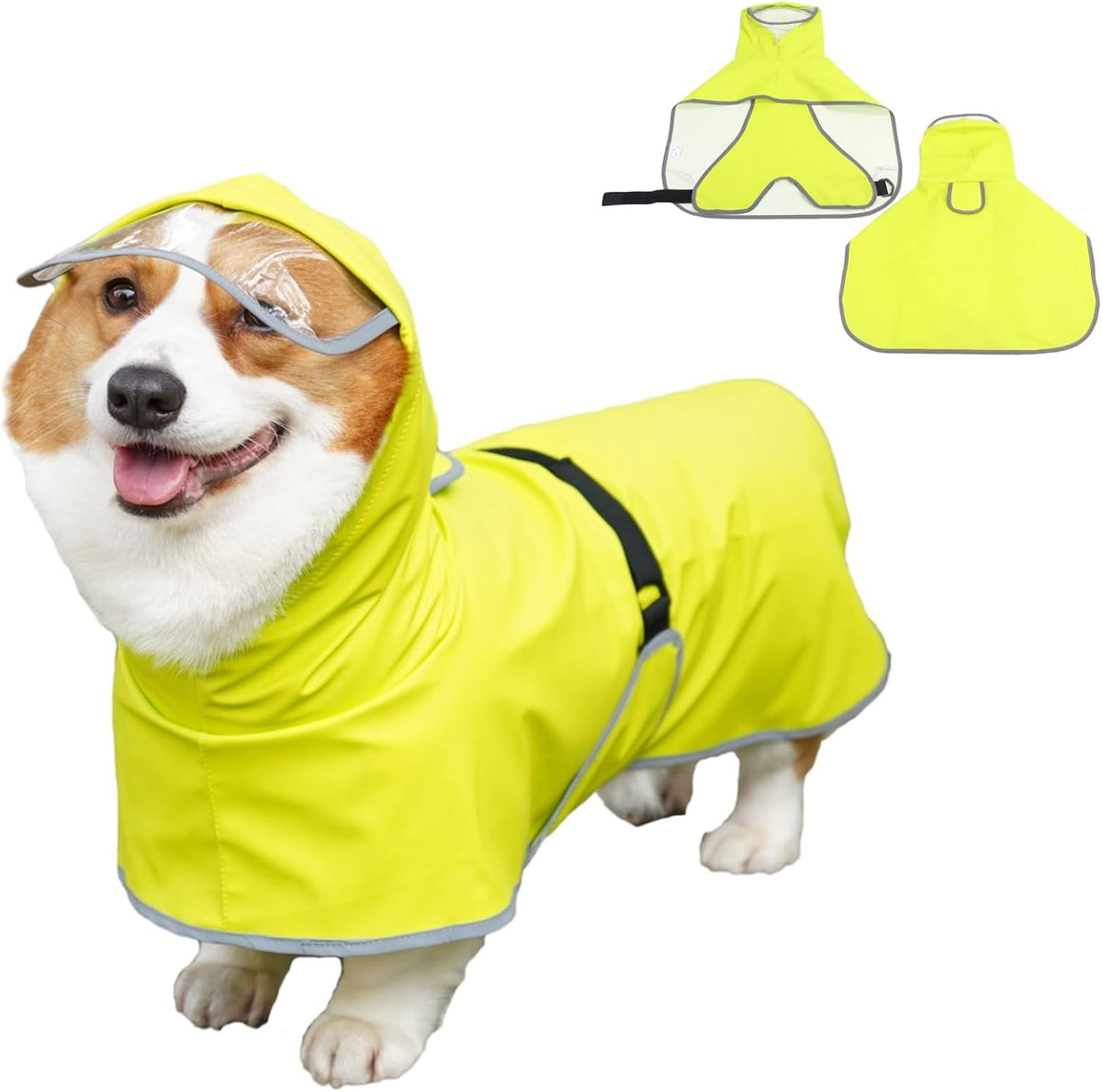 Dog Rain Jacket with Hood for Small Pet - Light Green / X-Small