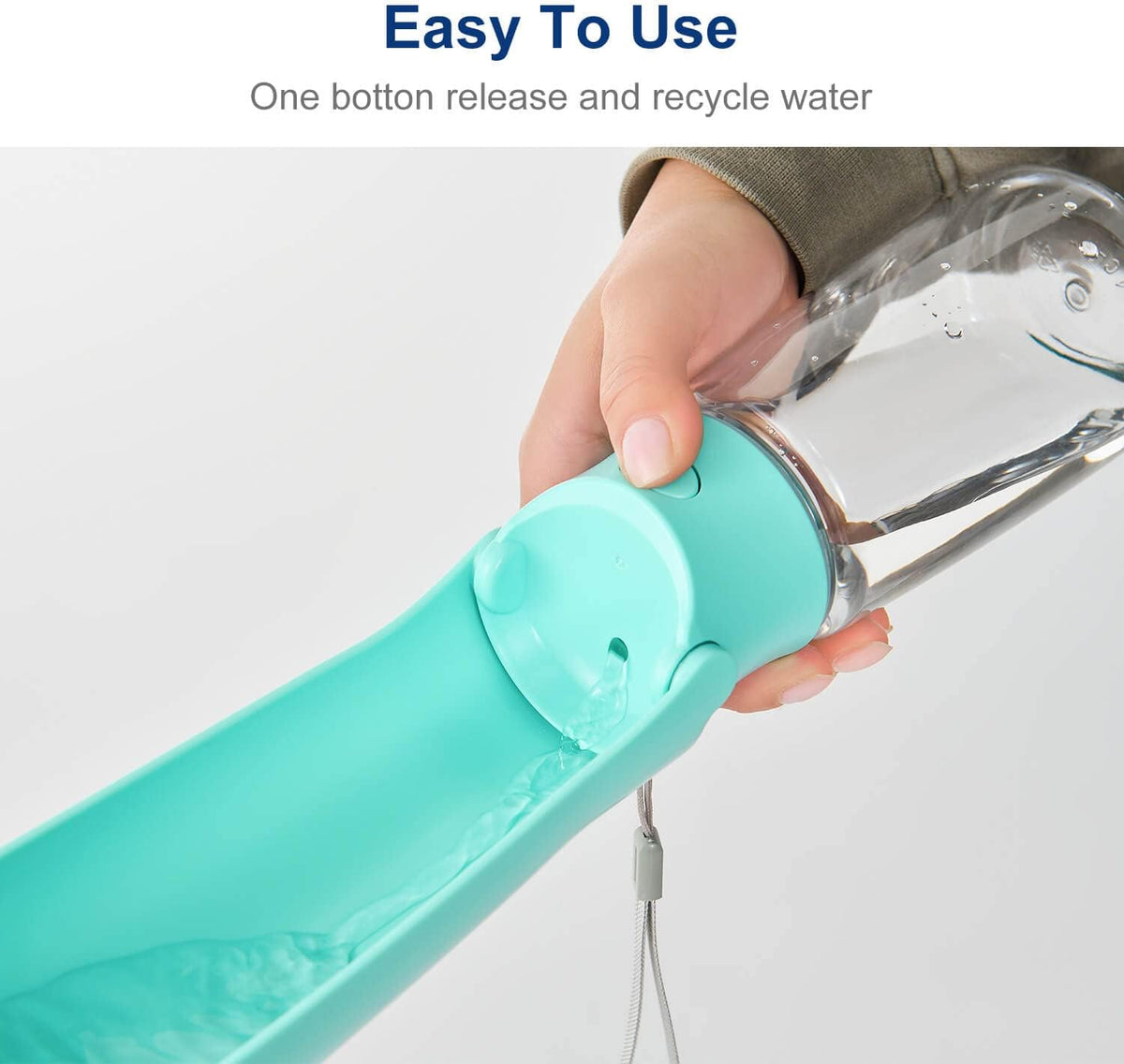 WePet Foldable Portable Dog Water Bottle Puppy Water Dispenser - #01 Aqua / 19 oz - image 2