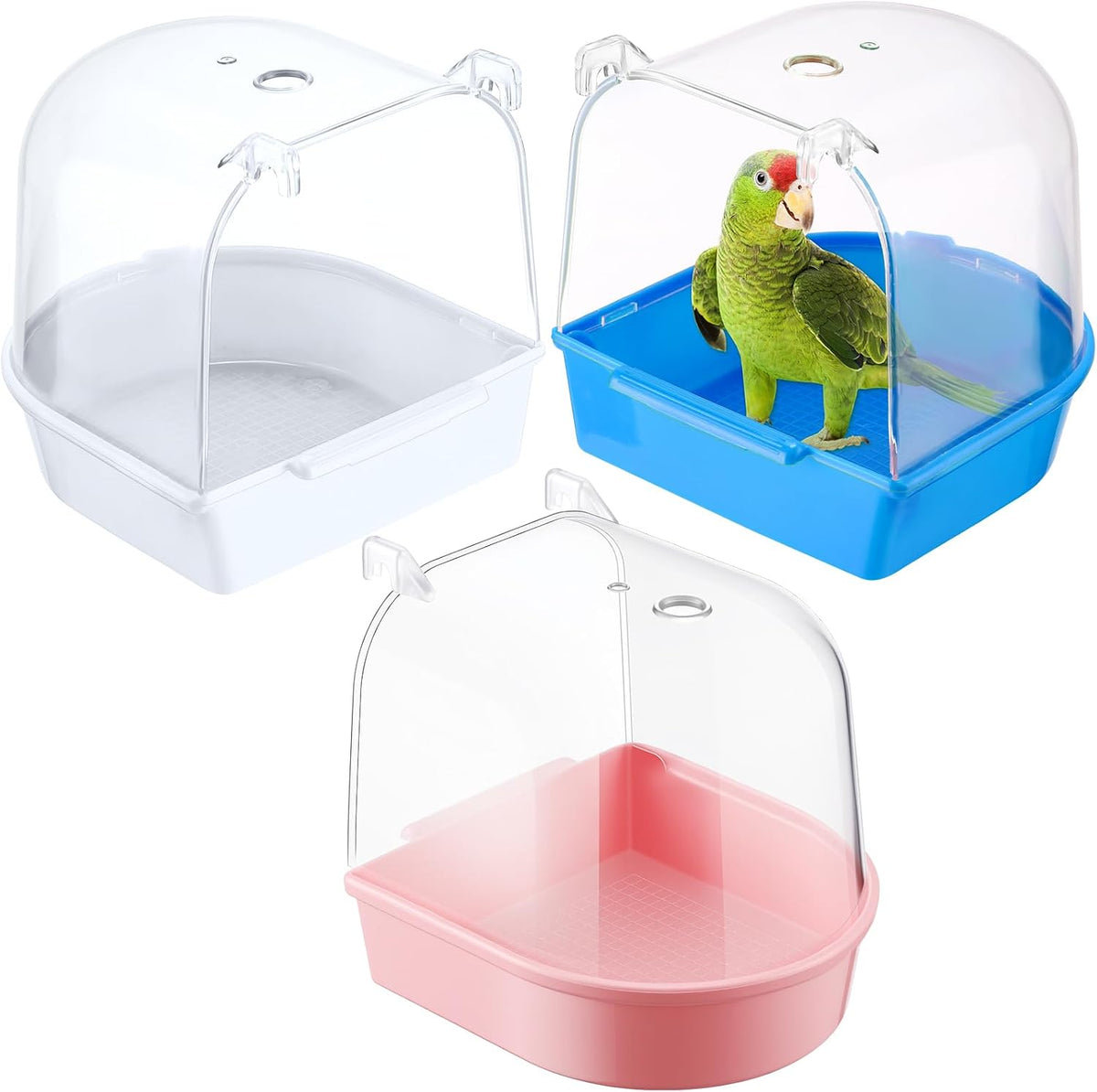 Honeydak 3 Pcs Bird Bath for Cage Parakeet Bath Hanging Box - Cute Color