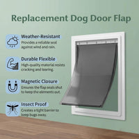 AMZOO Large Replacement Dog Door Flap PetSafe 16 7/8” x 10 1/8” - Matte Gray / Large / 2 - image 4