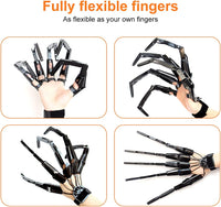 Thafikzi black articulated skull finger gloves, left and right hand pair - view 7
