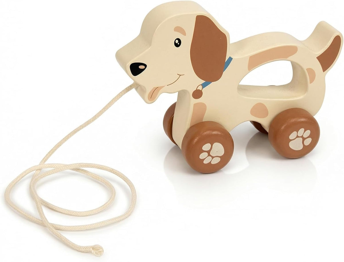 Baby Toys Car,Wooden Pull Along Toy for Toddlers 1 2 3 Year Olds – Fun for Kids & Family - Cute Dog