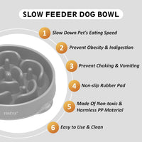 YINEYA Slow Feeder Dog Bowl for Medium Dogs - Large / B - Gray & Black - image 2