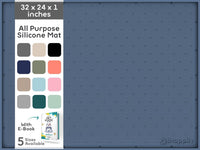 Dog Food Mat - Raised Edges Dogs Mat for Food and Water Prevent Spill, Waterproof Cat Food Mats - 32"L x 24"W / Navy