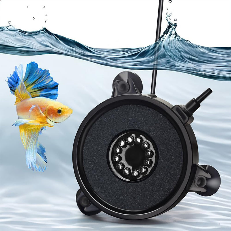 DaToo Aquarium LED Air Bubble Stone Disk 2 Inch with 6 Dazzle Color - 4 inch