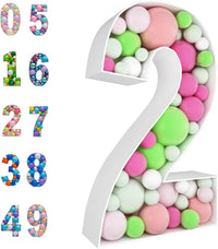 JoyBox Design 3FT DIY Mosaic Balloon Number 1 Frame - Number 2
