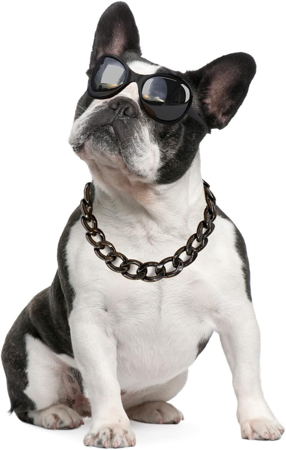 Chunky Beaded Necklace for Dog Cat Colorful Resin Bead Necklaces – Essentials for Dogs - Black / 23 inch