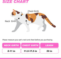 Cat Harness and Leash Set with Airtag Holder for Walking & Travelling - Pink - image 2