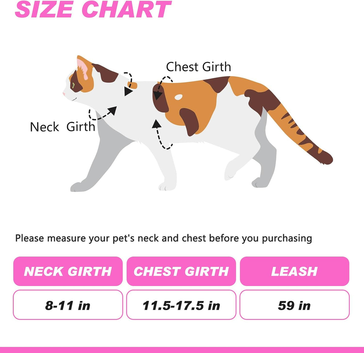 Cat Harness and Leash Set with Airtag Holder for Walking & Travelling - Pink - image 2