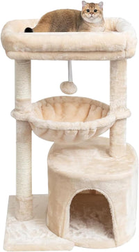 SYANDLVY Small Cat Tree for Indoor Cats - 29.6" / Beige