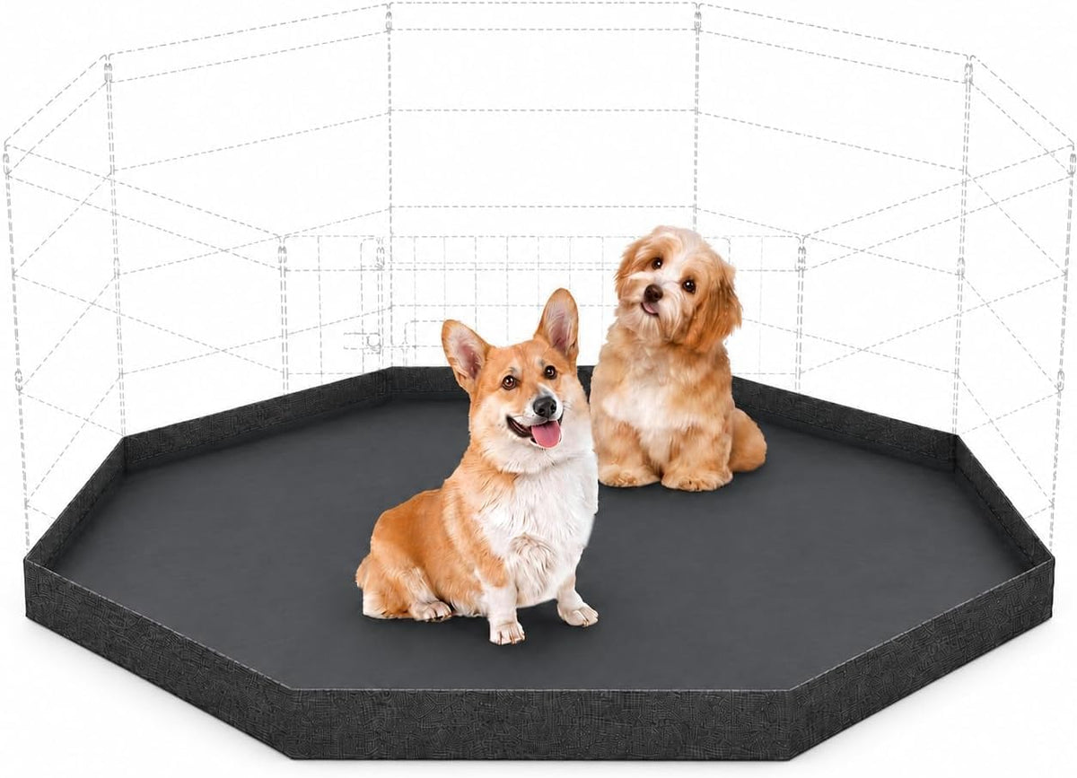 Puppy Pet Playpen 8 Panel 24 Inch Indoor Outdoor Metal Portable - Octagonal Bottom Pad for 24"W 8-Panel Dog Playpen