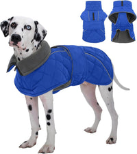 Kuoser Large Dog Coat, Fleece Lined Dog Winter Jacket with Harness Hole, L – Essentials for Dogs - Xxx-large (Chest: 35.43" - 43.3") / Royal Blue