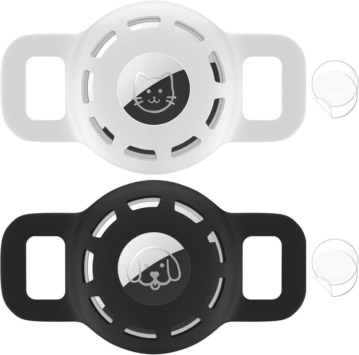 for Air tag Cat Collar Holder for Apple Air Tag - Ci-Black+White