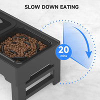 ELS PET Adjustable Elevated Dog Bowls - Stainless Steel Slow Feeder Bowl - image 3