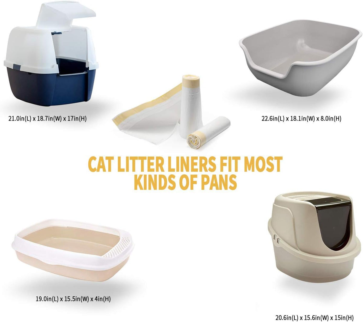 KONE jumbo cat litter box liners 36 x 18 inch with drawstring handles, 14 count - view 4