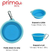 Prima Pet Expandable/ Collapsible Silicone Food & Water Travel Bowl - Aqua / SMALL (1.5 CUPS) - image 3