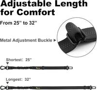 Plutus Pet Dog Seat Belt for Car, Adjustable Dog Car Harness with Carabiner Clip, Reflective Safety Dog Seatbelt Leash with Elastic Bungee, Black